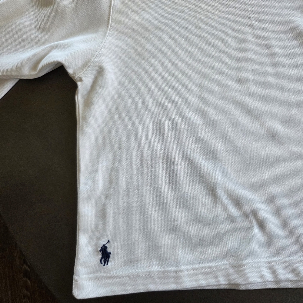Polo Ralph Lauren White Jersey Crop Long Sleeve T-shirt Size XS NWT $110 - Picture 8 of 12